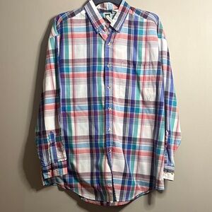 Vintage  IVY Club Classics  Multicolor Plaid Long Sleeve Shirt Large